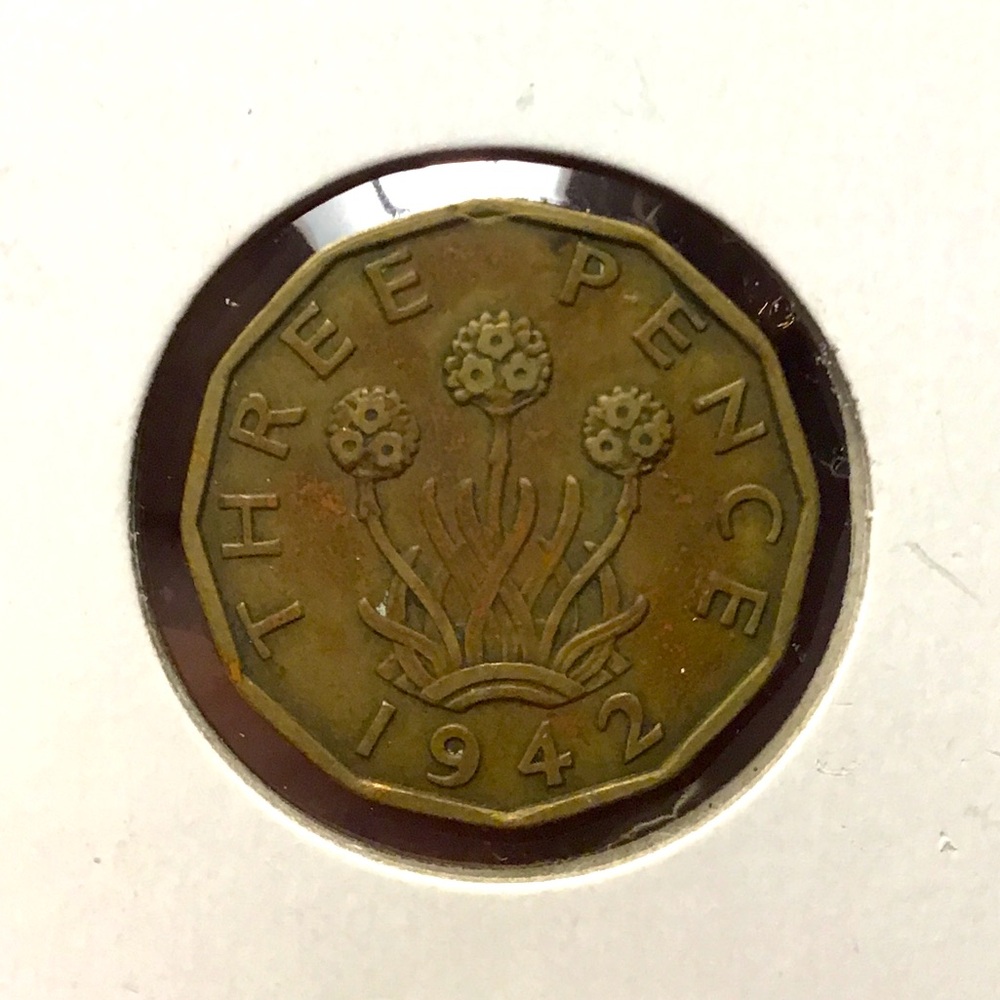2 Vintage 1942 and 1941 Three Pence Coins